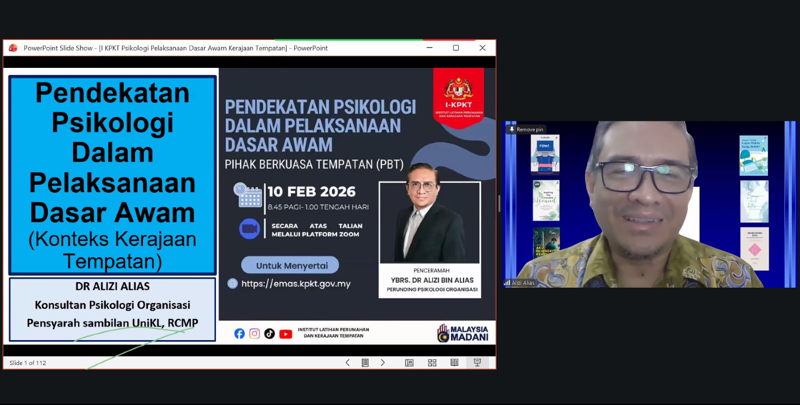Kursus Pendekatan Psikologi Dalam Pelaksanaan Dasar Awam Pihak Berkuasa Tempatan